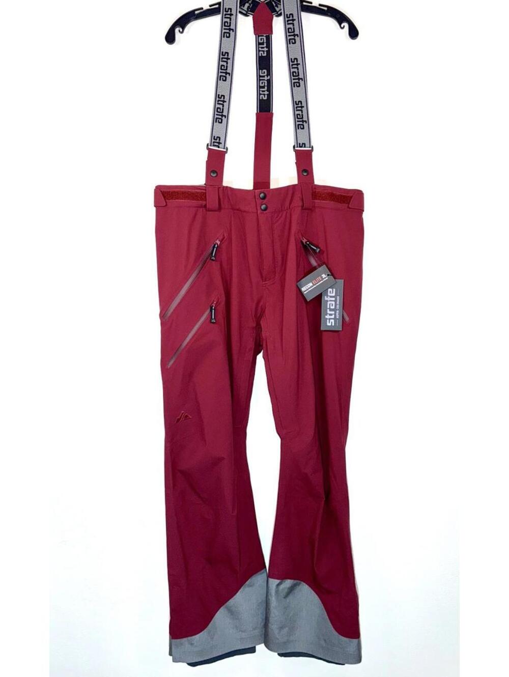 NWT $549 Mens Strafe Snow Ski Bibs Capitol Pants Shell Size XL Red Board Suit